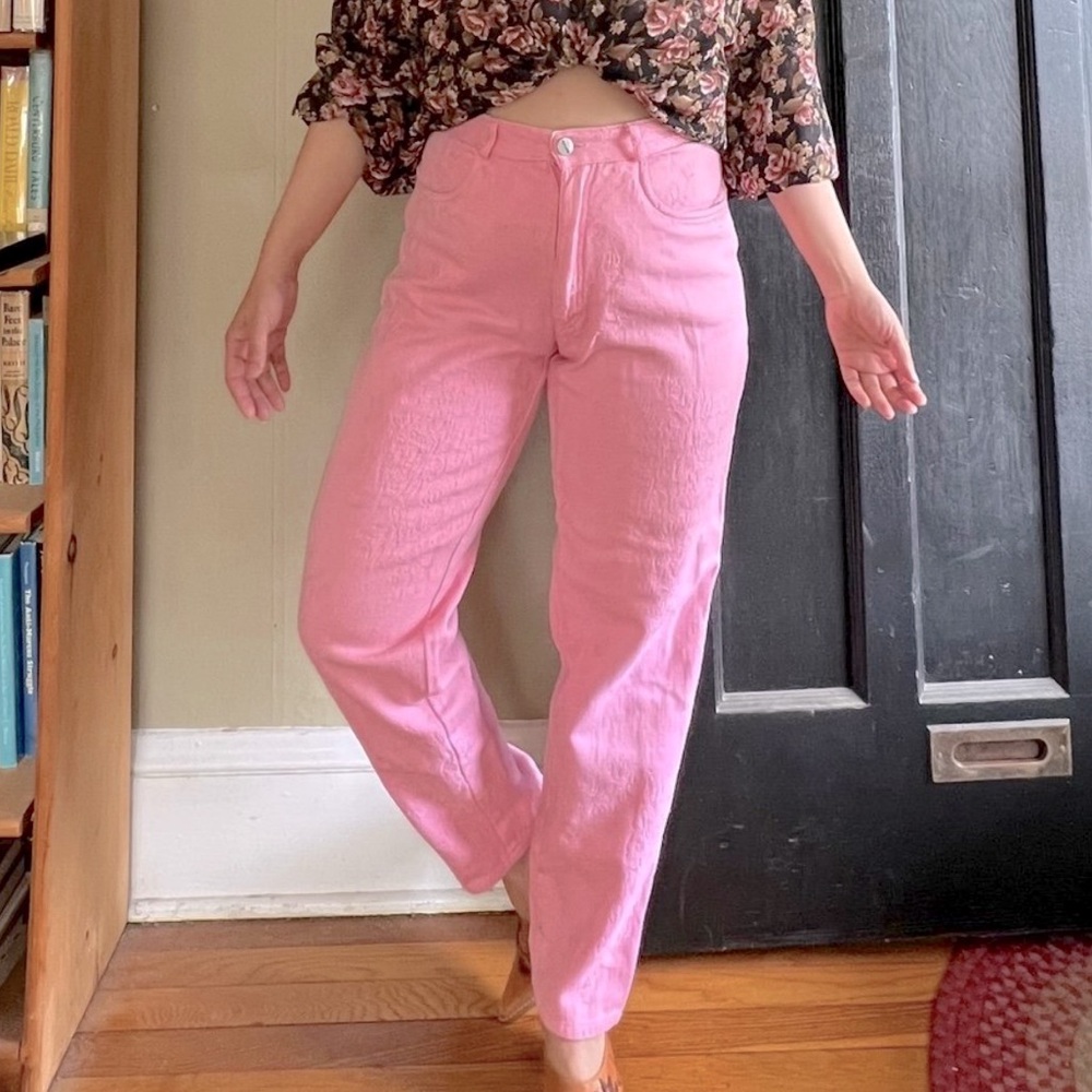 80s 90s Barbie pink jeans JouJou